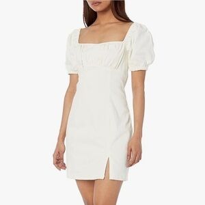 ASTR The Label “Wendy” Puff Sleeve Mini Dress in Cream White size XS